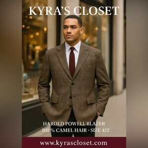 🧥 Harold Powell Men’s Blazer – 100% Camel Hair – Size 42T